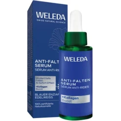 Gezichtsverzorging|Dagverzorging^WELEDA Anti-rimpelserum blauwe gentiaan & edelweiss, Vermindert diepe rimpels & maakt de huid strakker