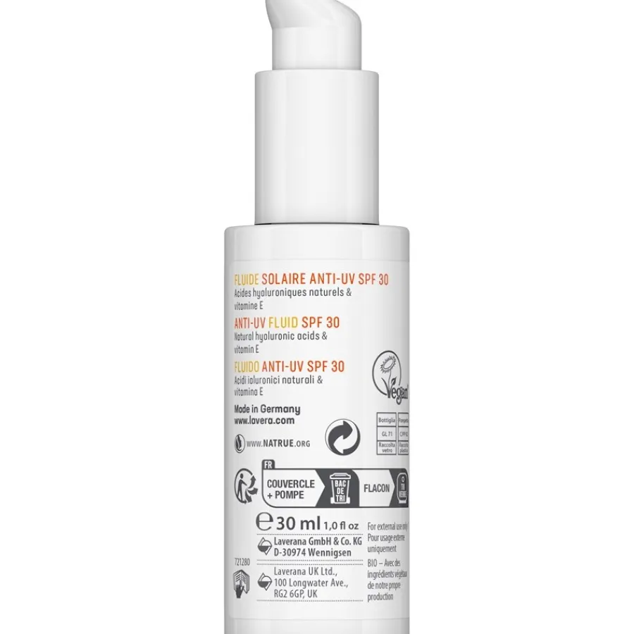 Gezichtsverzorging|Gezichtscrème^Lavera Anti-UV-vloeistof SPF 30