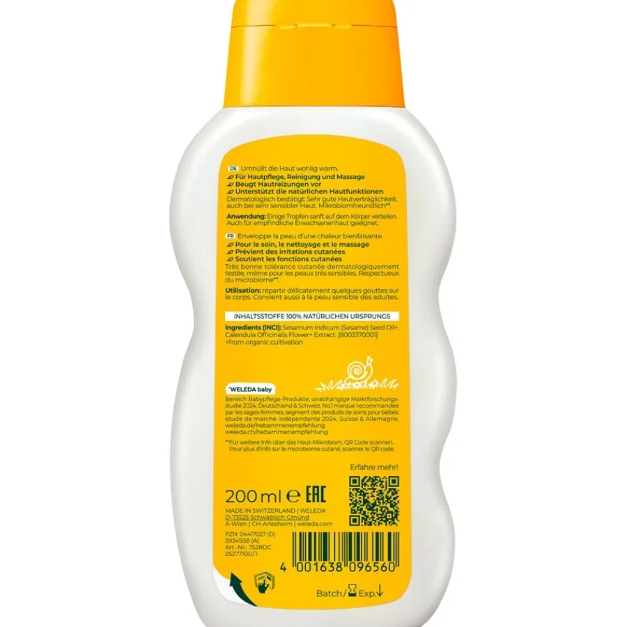 Olie^WELEDA Calendula Verzorgingsolie Geurvrij, Verzorgt, beschermt & reinigt mild