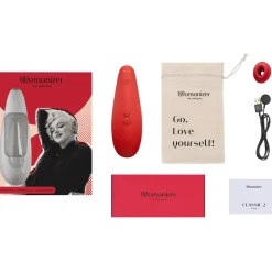 Vibrators|Condooms^Womanizer Clitorisstimulator 2 Levendig Rood, Marilyn Monroe - Speciale editie