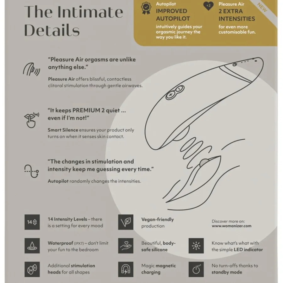 Vibrators|Condooms^Womanizer Clitorisstimulator 2, Warm Grijs