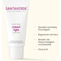 Gezichtsverzorging|Gezichtscrème^Santaverde Crème Licht, Zonder geur
