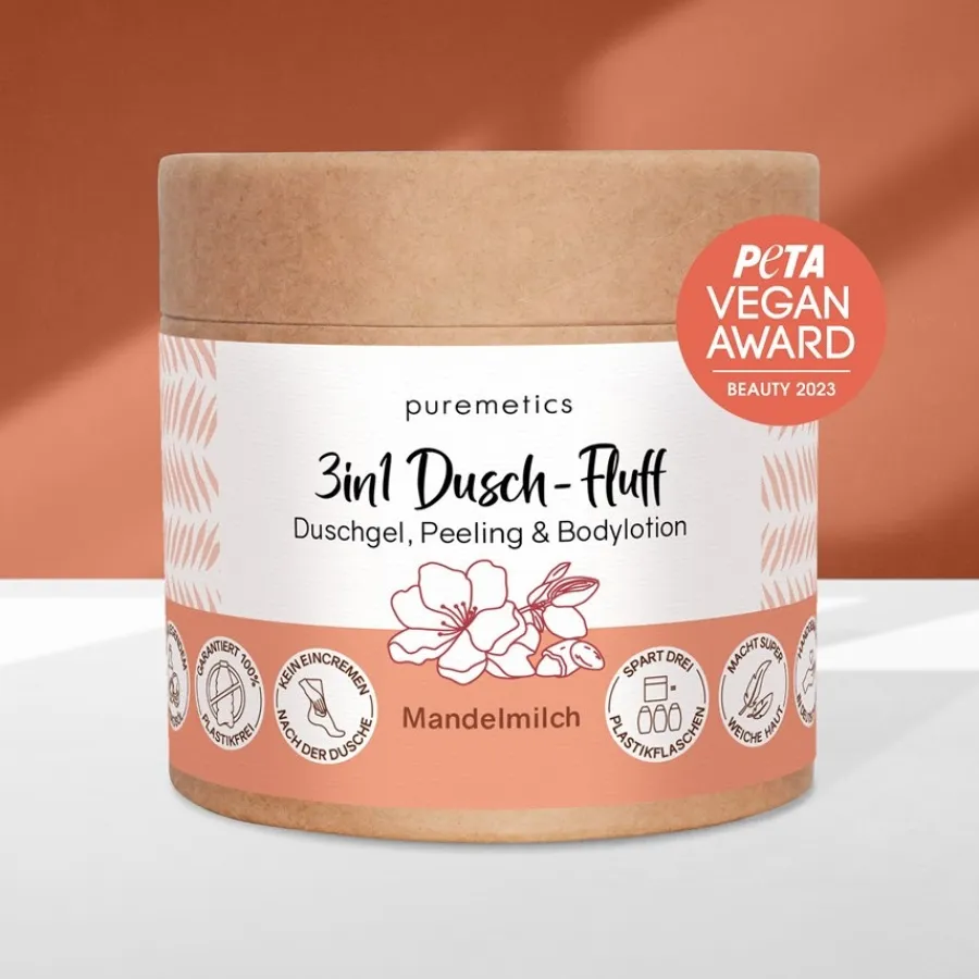 Badzout & Bruisballen|Body Scrub^puremetics Douche Fluff Amandelmelk