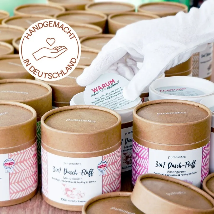 Badzout & Bruisballen|Body Scrub^puremetics Douche Fluff Amandelmelk