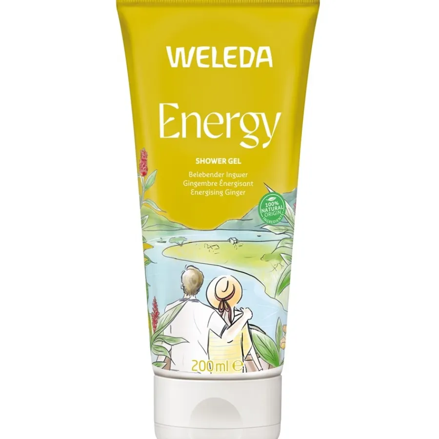 Heren|Hand & Voet^WELEDA Energie Douchegel Gember, Reinigt de huid op milde wijze en geeft nieuwe energie