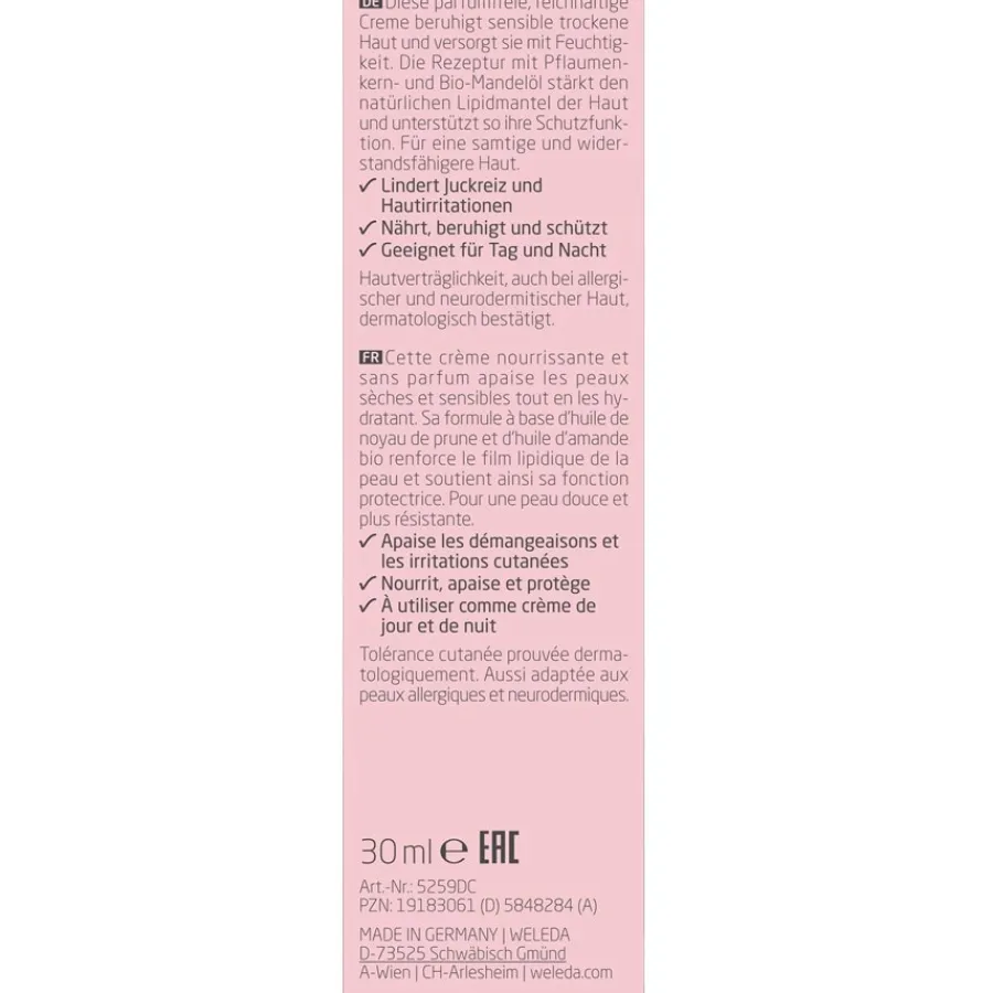 Gezichtsverzorging|Dagverzorging^WELEDA Gevoelige Hydraterende Crème Amandel, Geurvrij met biologische amandelolie voor de gevoelige, droge huid