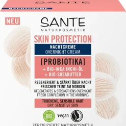 Gezichtsverzorging|Nachtcrème^Sante Naturkosmetik Huidbeschermende Nachtcrème met Probiotica, Biologische Inca Inchi Olie & Biologische Shea Butter
