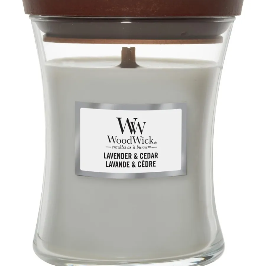 Geurkaarsen^WoodWick Lavendel + Ceder