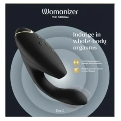 Vibrators|Condooms^Womanizer Luxe dubbele stimulator met Pleasure Air-technologie voor de clitoris en vibratie voor de G-Spot, Zwart