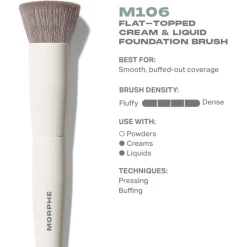 Blush Kwasten|Kwastenreinigers^Morphe M106 Flat-Topped Cream & Liquid Foundation Brush