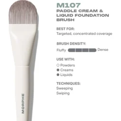 Blush Kwasten|Kwastenreinigers^Morphe M107 Paddle Cream & Liquid Foundation Brush