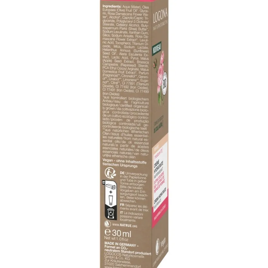 Gezichtsverzorging|Gezichtscrème^Logona Moisture Lift Verstevigende Getinte Moisturizer, Biologisch roosextract en appelzaadextract