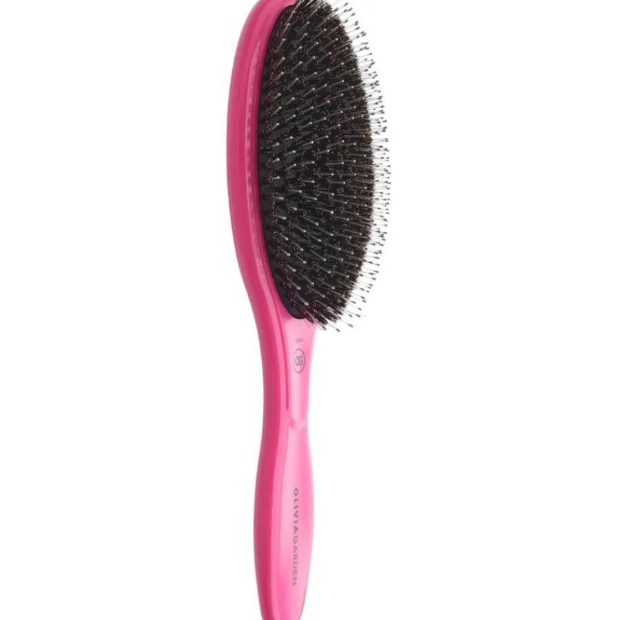 Platte Borstels & Paddle Brushes^Olivia Garden Peddelborstel 16-rijig, roze, Met wildzwijn/nylon borstelharen