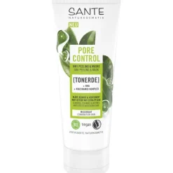 Reiniging|Gezichtspeeling^Sante Naturkosmetik Poriecontrole 5in1 peeling & masker met klei, BHA & niacinamide complex
