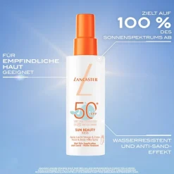 Zonnebrand|Zonnebrandcrème^Lancaster Sun Beauty Spray SPF50 voor kinderen