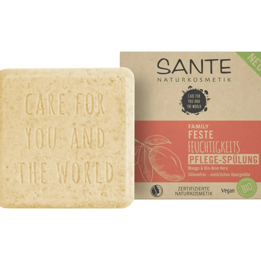 Droog Haar^Sante Naturkosmetik Vaste vochtinbrengende conditioner, Mango & biologische aloë vera