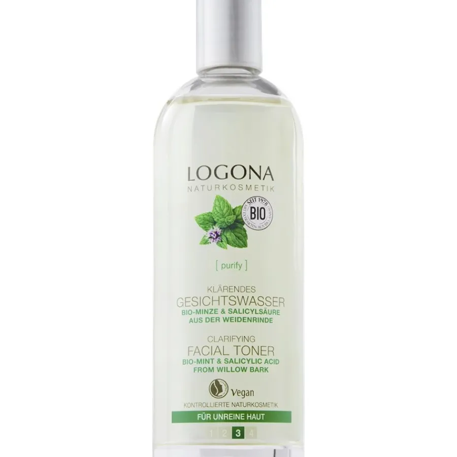 Reiniging|Gezichtstoners^Logona Verhelderende gezichtstoner, Biologische munt & salicylzuur van wilgenbast
