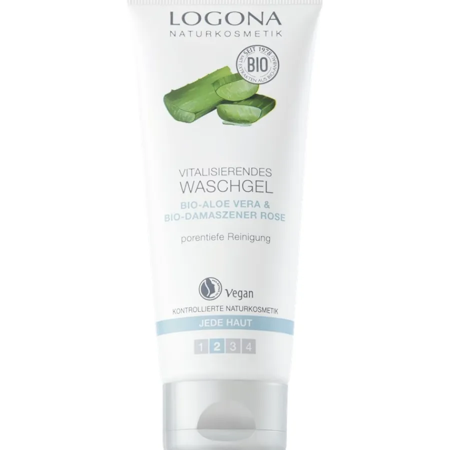 Reiniging|Reinigingsgel^Logona Vitaliserende wasgel, Biologische Damascusroos & Biologische Aloë