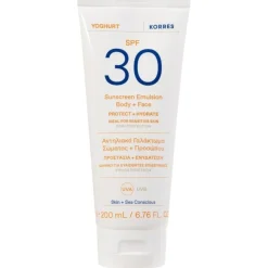 Zonnebrand^Korres Yoghurt zonbeschermingsemulsie voor lichaam en gezicht SPF30