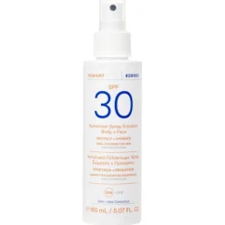 Zonnebrand|Zonnebrandcrème^Korres Yoghurt zonnespray emulsie voor gezicht en lichaam SPF30